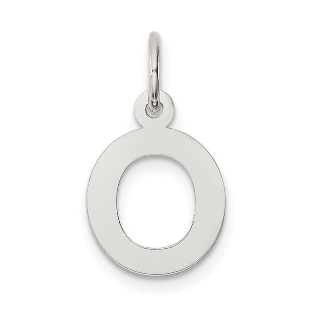 Sterling Silver, Amanda Collection Small Block Style Initial O Pendant